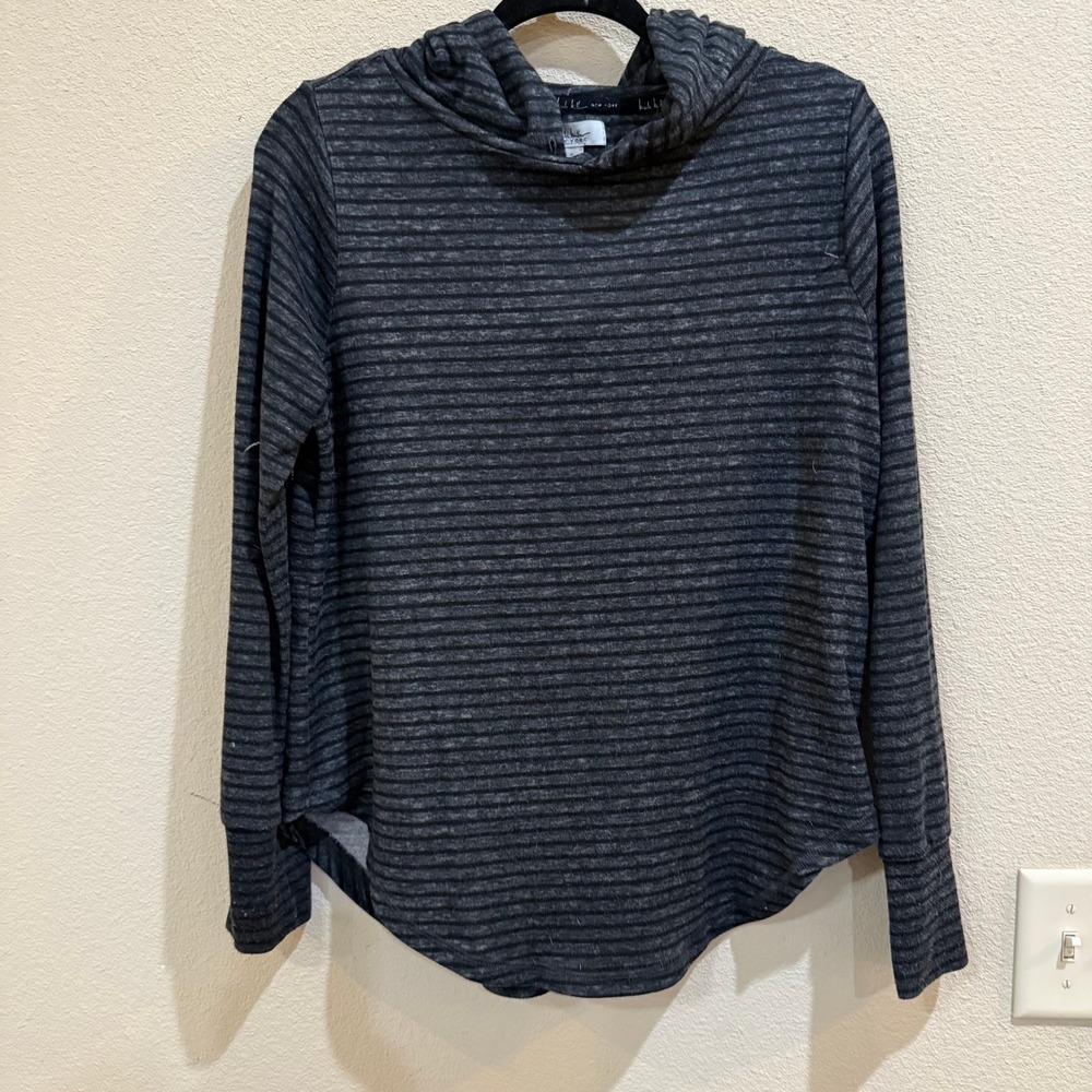 nicole miller New York Striped Cowl‎ Neck Pullover Top Women's Size S